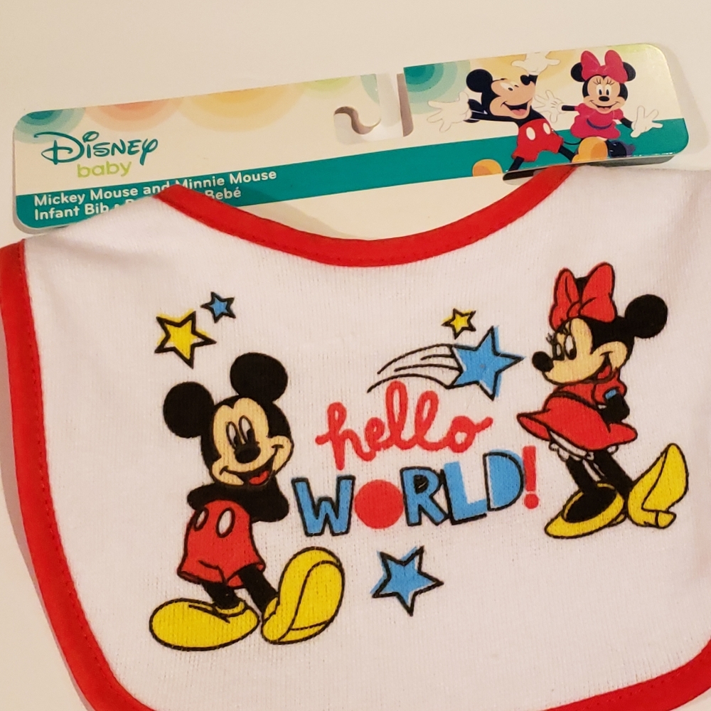 Minnie and Mickey Mouse baby bib unisex nip